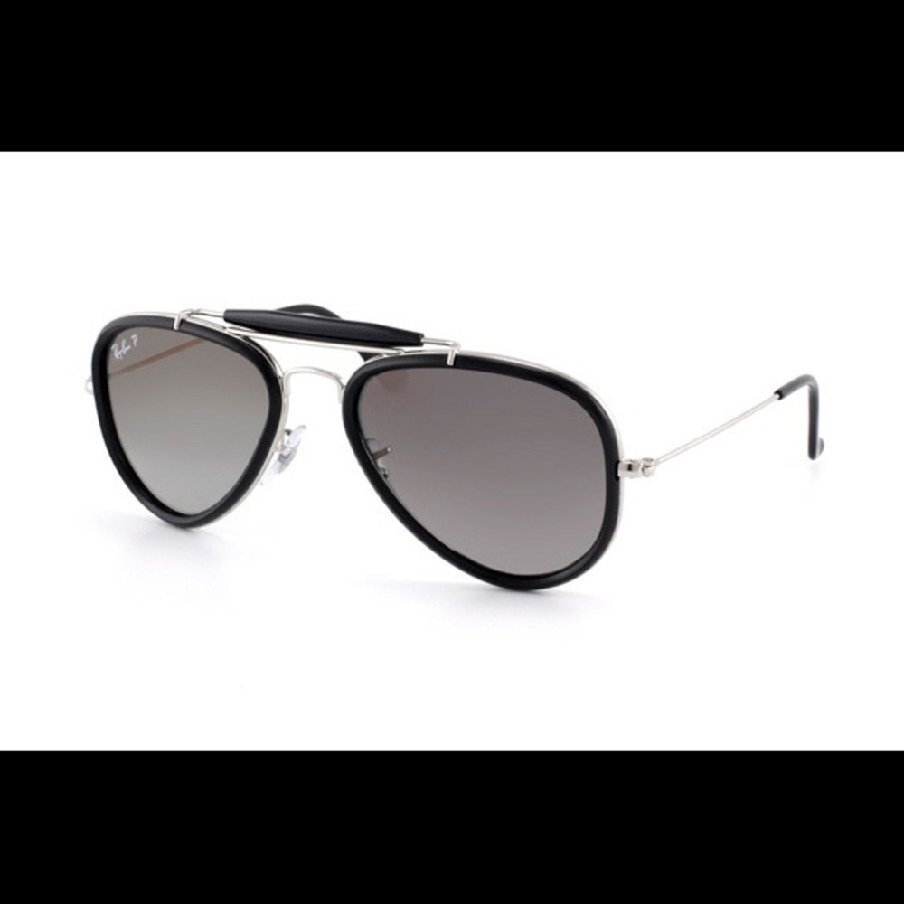 Ray-Ban Black and Silver Pilot Sunglasses